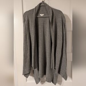 J. Jill Gray Knit Open Front Sweater